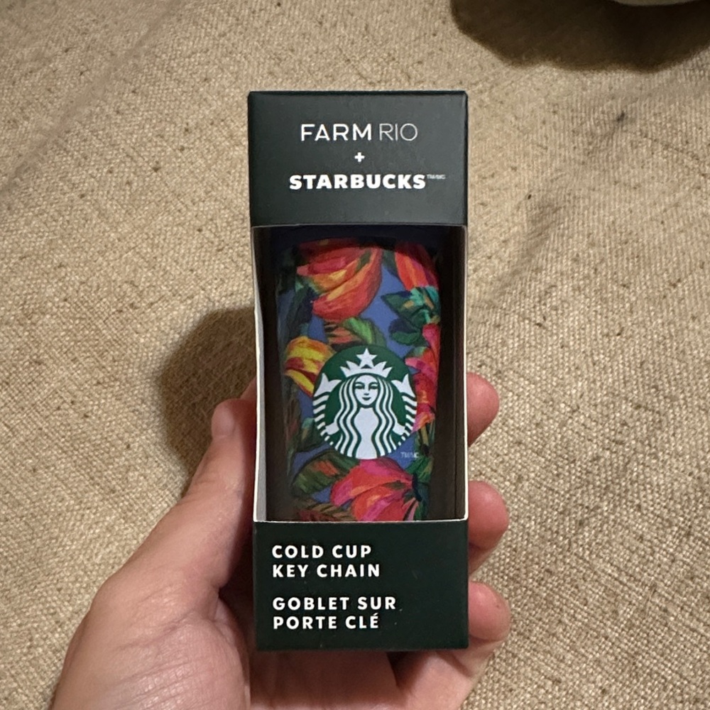 NWT FARM RIO X STARBUCKS COLD CUP KEYCHAIN